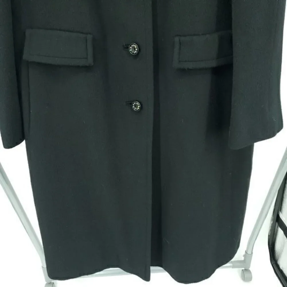 Vintage 100% Baby Llama Pea Coat 10/L Black